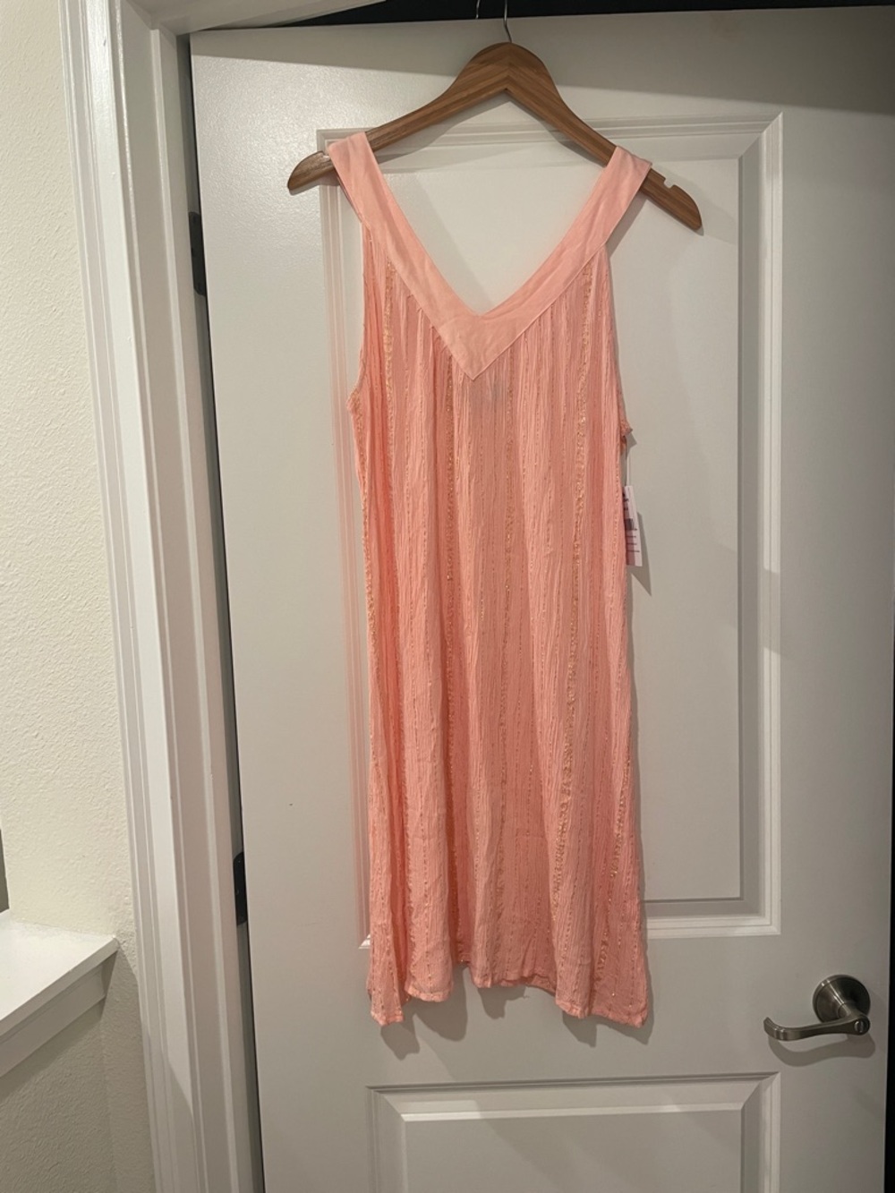 Rainforest cafe peach and gold dress or coverup medium nwt